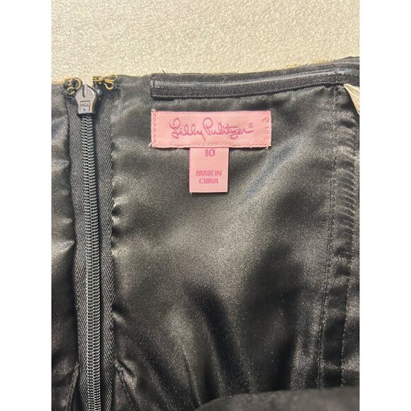 Lilly Pulitzer Jillie Silk Black Strapless Dress size 10 - Picture 7 of 7